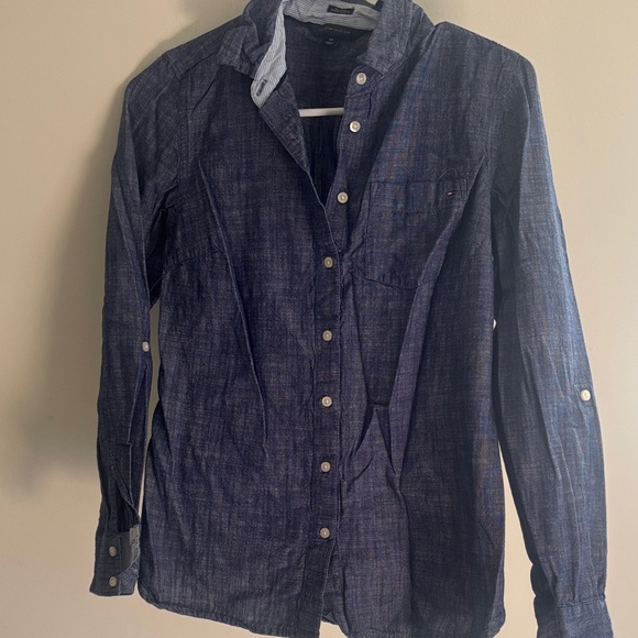 Tommy Hilfiger Dark Blue Button-Down Shirt - Picture 1 of 3